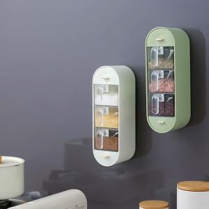 Large Capacity Wall-Mounted Kitchen Seasoning Organizer: Condiment Bottle & Spices Container Storage