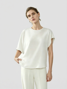 AMII | New Asymmetric Sleeve Silk Organza Blouse
