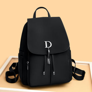 Fashionable Large Capacity Oxford Cloth Womens Backpack Lightweight Travel Bag Commuter Style Zipper Closure Shoulder Bag