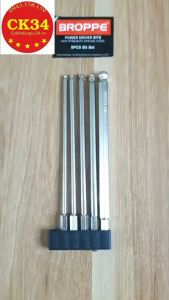 Bộ 5 đầu lục giác bi bóng dài 150mm chuôi lục giác dành cho khoan pin điện hãng Broppe cao cấp