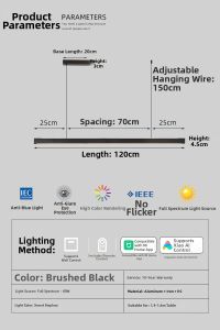 Eye-Protecting Bi-Directional Lighting Linear Pendant Light