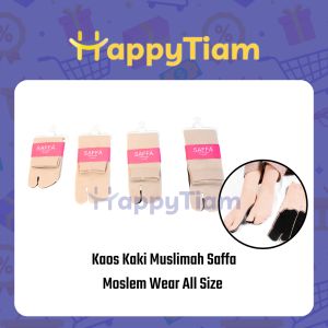 KAOS KAKI JEMPOL SAFFA MOSLEM WEAR ALL SIZE MATA KAKI BETIS S M L NYLON SPANDEK CREAM TAPAK HITAM MUSLIMAH SAFA KULIT