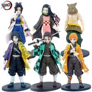 Bandai | Figure Set: Flame Hashira Kyojuro Tanjiro Nezuko Zenitsu & Giyu Anime Model Statue Collection