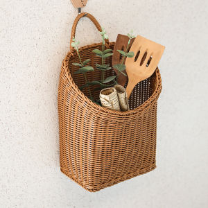 Wall-mounted Storage Basket Organizer Decorative Hanging Planter Wicker