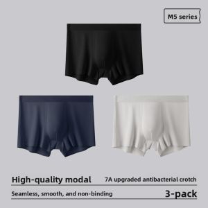MiiOW | Catman Modal Mens Underwear 2025 New Style Thin Seamless Antibacterial Boys Boxer Shorts Simple Design Mid Waist Briefs