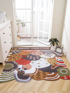 Home Entrance Door Mat Customizable Size PVC Material Indoor Outdoor Rug Floral Pattern Modern Simple Style Machine Weaved