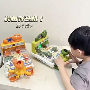 Đồ Chơi Máy Bắn Bóng Pinball Mini Hình Cá Sấu Crocodile Chế Độ Tính Điểm Có Đèn Nhạc