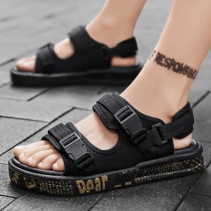 Mens Summer 2025 New Style Beach Shoes Driving Anti-slip Dual-use Sports Casual Mens Sandals Breathable Flat Heel Soft Leather