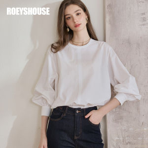 Roey s house | 100 Cotton Loose Lantern Sleeve White Professional Shirt