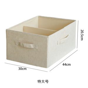 Foldable Cotton Linen Clothing Storage Box with Cover Home Storage Basket Wardrobe Organizer Box for Clothes And Accessories