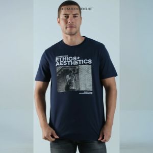 Bombboogie Kaos Pria Slimfit Brickle Dark Navy 12E27B4DI