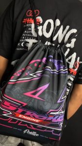 Tas Serut Racing Bola Olahraga Gymsack String Bag Motif Racing Fullprint Double Layer