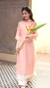 ÁO DÀI 4 TÀ TRUYỀN THỐNG DÁNG SUÔNG TRƠN "HỒ ĐIỆP" LỤA XƯỚC TAY RỘNG ĐẸP CÓ BIGSIZE MỀM MẠI DUYÊN DÁNG MÀU HỒNG
