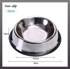 Stainless Steel Non-Slip Pet Bowl Non-Skid Pet Food And Water Bowl/Dogs And Cats Stainless Plate Dog Food Bowl Cat Bowl