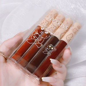 4 Pcs/set Warna Bibir Matte Pelembab Tahan Lama Lip Gloss Lip Tint Set Liptint Cair Lip Glaze Bibir Makeup Kit COD - 🌈Ninestar