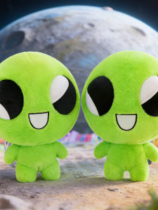 GUAIBUDIAN | Cute Big-Eyed Green Alien Plush Q-Posket Companion