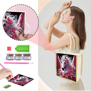other | 1 Piece of Diamond Painting Shopping bag horse Pattern canvas Material Interchangeable Pattern Holiday gift