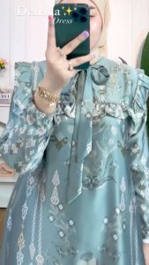 DENADA Dress Baju Gamis Wanita Terbaru Mewah Viral Terlaris Busana Muslim Dewasa Kekinian Hari Raya Model Baru