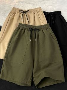 Mens Summer New Style Thin Casual Loose Sports Work Shorts Five-Quarter Length Trendy All-Match Breathable Lightweight Pants