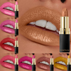 VERONNI | 10  Colors Glitter Lipstick Waterproof Long Lasting Diamond Pearlescent Metallic Lipstick Lipgloss Women Lips Makeup Cosmetic