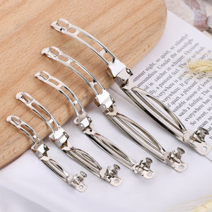10Pcs French Spring Hair Clip Bases Blank Bow Hairpin for DIY Automatic Spring Hairclip Jewelry Making Accessories Wholesale