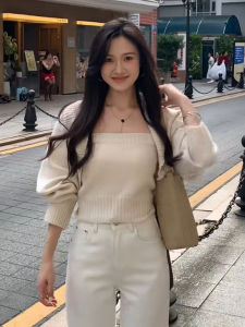 YUEZHONGWEI | Chic Style Knitted Vest and Sweater Set