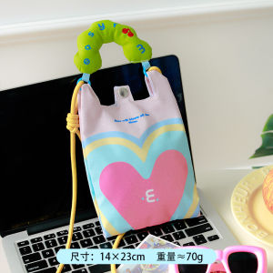 Summer Fashionable Mini Crossbody Bag Womens 2024 New Lightweight Walking Mobile Phone Bag Key Bag Polyester Fiber