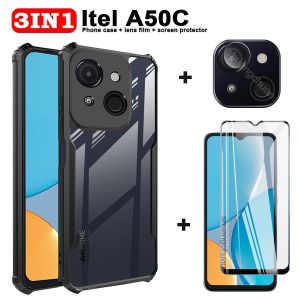 3in1 Itel A50c Case & Tempered Glass Film: Protect Your Phone & Camera