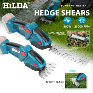 HILDA  2 IN1 Electric Hedge Trimmer Cordless Handheld Weeding Pruning Shear Shrub Mower Garden Tool For Makita 18V Battery