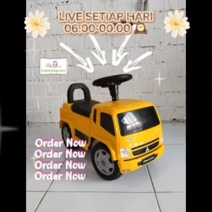 Mainan Rideon Mobil Mobilan Anak PMB K607 TOLOCAR Truk FUSO Ada Musik Bagasi