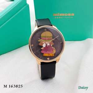 Jam Tangan Wanita Original Mimosa 163825 Tali Kulit Tipis Fashion Cewek Kekinian Mewah Keren