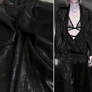 Black Elastic Shiny Thread Silk Smooth Qipao Dress Wide Leg Pants Open Cardigan Clothing Designer Fabric Home Sponge Pad