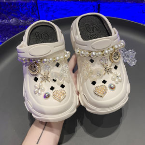 Princess Themed Childrens Sandals Summer Outdoor Shoes EVA Thick Heel Hole Hole Slippers for Girls Beach Shoes Anti-Slip
