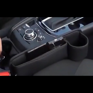 LOVIDA MALAYSIA Car Seat Gap Organizer Storage Box Front Seat Organizer with Cup Holder Cable Hole Penyimpan Barang