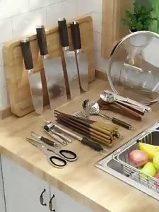 Wall Mounted Drilling Free Multi-function Storage Rack