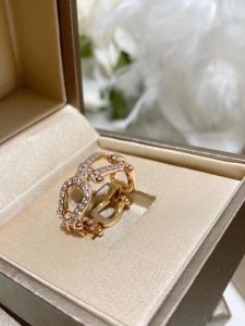 Couples Fashionable 925 Sterling Silver Rose Gold Plated Horse Hoof Ring Simple Elegance Trendy Design Unique High-End Sensation