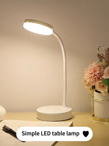Portable Adjustable Study Table Lamp LED USB Rechargeable Bedside Desk Lamp Reading Light 3 Modes Dimming Light
