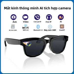 Kính Thông Minh AI Tích Hợp ChatGPT Camera 5MP - Dịch Thuật Tức Thời Điều Khiển Bằng Giọng Nói WiFi 5GHz Quay Phim HD Thời Gian Sử Dụng 4 Giờ