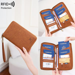 MLZH | RFID Protected Travel Passport Case Long Zipper
