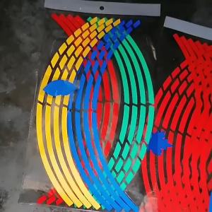 1 Set 5 Colors Car Styling Strips Reflective Motocross Bike Motorcycle Wheel Stickers and Decals 17/18 Inch Reflective Rim Tape