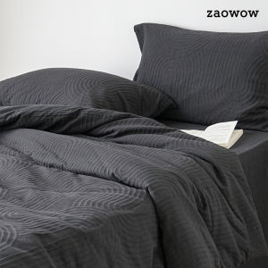 Zwow Luxury Pure Cotton Floral Embroidery White Bedding Set Duvet Cover Bedding Accessories Four-Piece Set Nordic Style