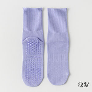 Tất Tập Yoga Bằng Cotton 90% Chống Trượt Bằng Silicon Dài Đến Bắp Chân Cho Nữ Tất Tập Thể Dục Trong Nhà Pilates Tất Thể Thao