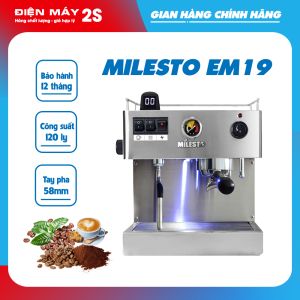 [HCM-Hàng sẵn] Máy pha cà phê máy pha cafe Milesto EM19 - công suất 100-120ly- Hàng chính hãng giá tốt Lazada Sale Tết 2023