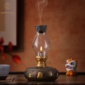 KUANFENG | Retro Ceramic Oil Lamp Zen Buddhistic