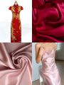 Vải Satin Acetate Cao Cấp Màu Đỏ Chống Nhăn Váy Cạp Cao Kiểu Trung Hoa Vải Lụa Chất Lượng Cao Dùng Làm Quần Áo Thủ Công DIY. 