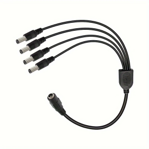 DC Power Splitter Cable 1 Female to 2/4/8 Male Y-Shaped Adapter with 12V Output 5.5mm x 2.1mm Connector for Cameras