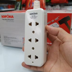 Ổ cắm điện 3 lỗ KHÔNG KÈM DÂY (Tự đấu dây) 2200W kiểu dáng nhỏ gọn thời trang 3D-0 3S-0 SOPOKA