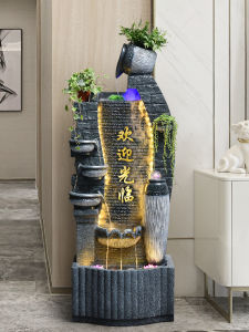 Modern Indoor Decorative Fountain Humidifier Standing Room Living Room Waterfall Ornament Office Study Balcony Landscape