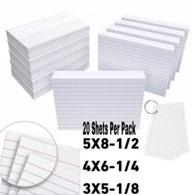Ruled Index Cards Available 3x5 4x6 and 5x8 Organize Study and Create with Ease