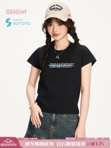 Áo Thun Nữ Tay Ngắn Gbiaior Cool Sensation Slim Fit College Style Thiết Kế Thường Ngày Thoáng Khí Mùa Hè Áo Thun Cotton Polyester